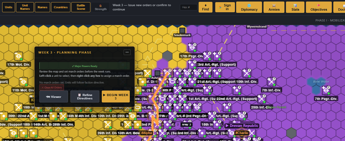 Cradles of Conquest: Vanguard Frontier — political map view
